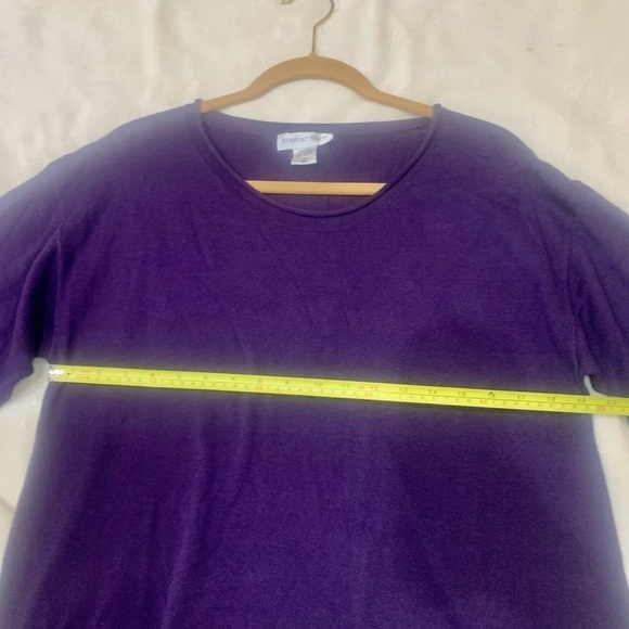 NEW Smock-Style Sweater Medium Newport News Purple Beautiful Pocket 100% Cotton - Picture 15 of 16